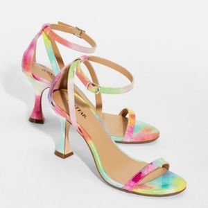 TieDye Flared Heel Sandals